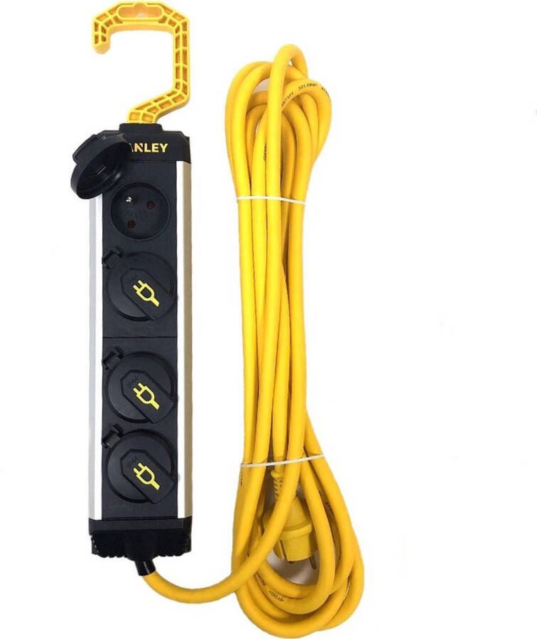 Stanley Stekkerdoos Hook 4-voudig 5 Meter Aluminium Zwart PENAARDE BE-FR