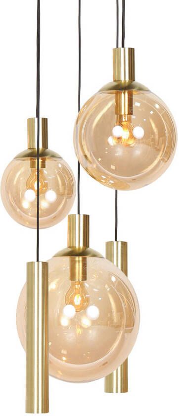 Steinhauer Hanglamp Bollique 5-lichts goud met kokers