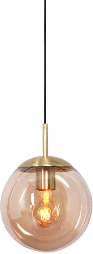 Steinhauer Bollique hanglamp In hoogte verstelbaar E27 (grote fitting) [amberkleurig] en messing en zwart