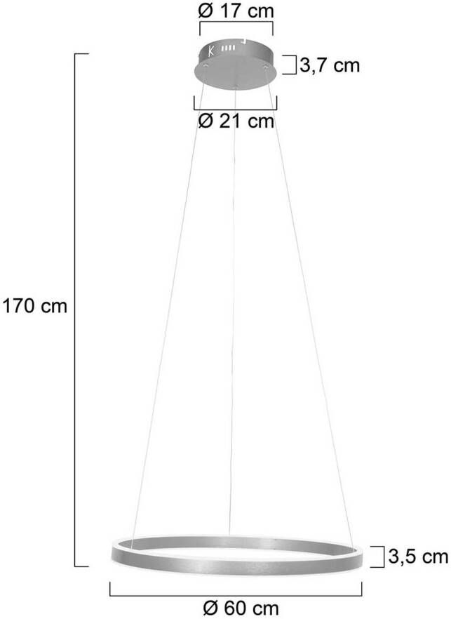 Steinhauer hanglamp Ringlux staal metaal 60 cm ingebouwde LED-module 3502ST