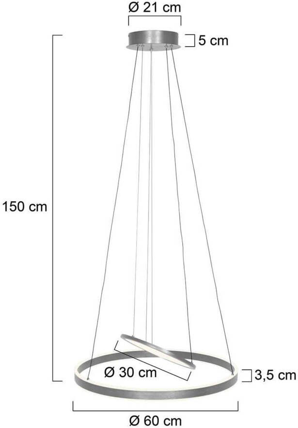 Steinhauer hanglamp Ringlux staal metaal 60 cm ingebouwde LED-module 3514ST