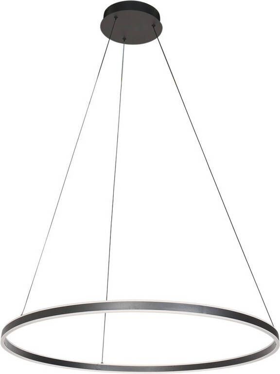 Steinhauer hanglamp Ringlux zwart metaal 80 cm ingebouwde LED-module 3675ZW