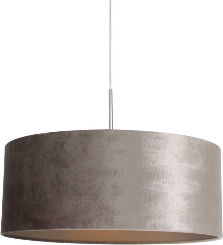 Steinhauer Sparkled Light hanglamp zilveren velvet kap kap Ø50 cm verstelbaar in hoogte staal