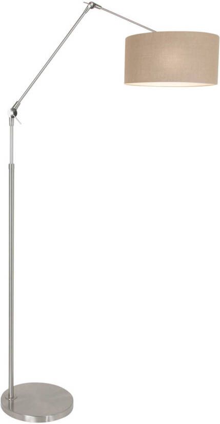 Steinhauer Vloerlamp Prestige Chic 8101st Staal Kap Grijs Linnen