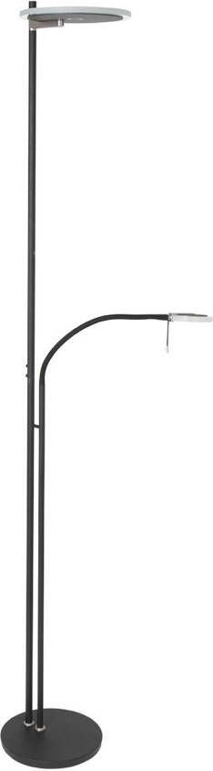 Steinhauer Vloerlamp Turound helder glas met lees arm kleur instelbaar