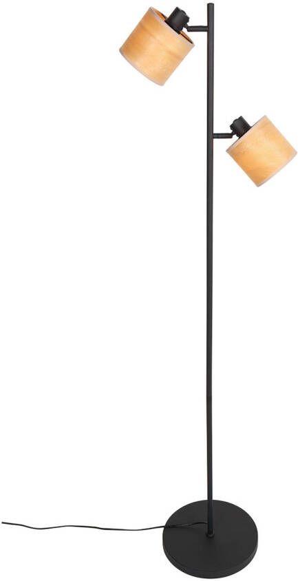 Steinhauer vloerlamp Bambus zwart metaal 28 cm E14 fitting 3670ZW