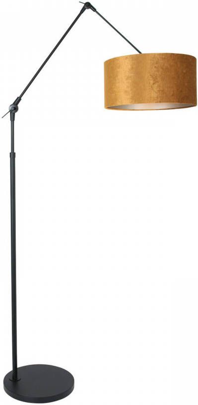 Steinhauer Prestige Chic vloerlamp met okergele kap verstelbaar 250 cm hoog zwart