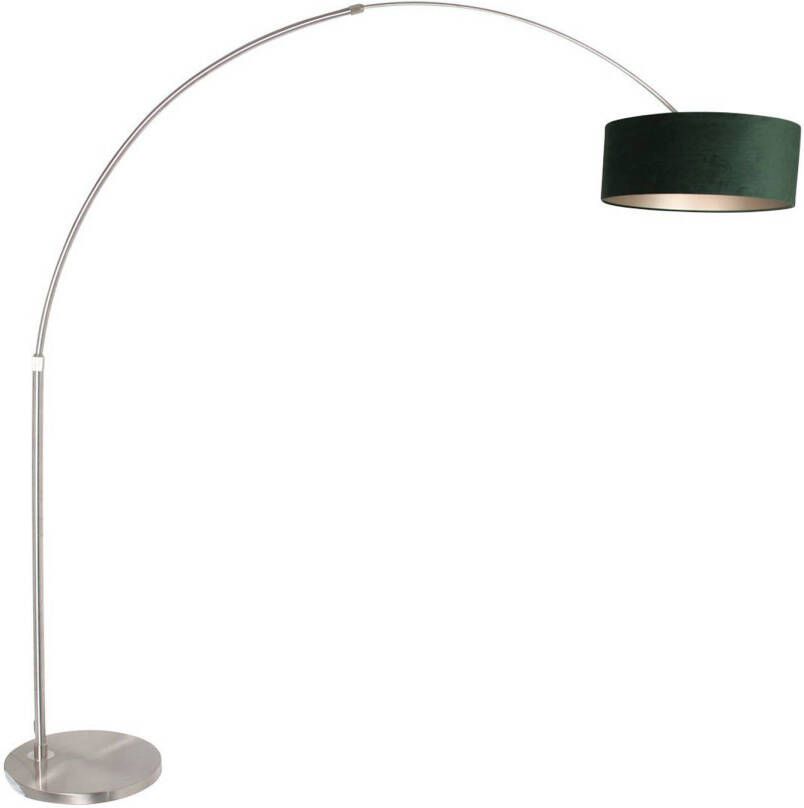 Steinhauer Sparkled vloerlamp staal met groene lampenkap 240cm hoog