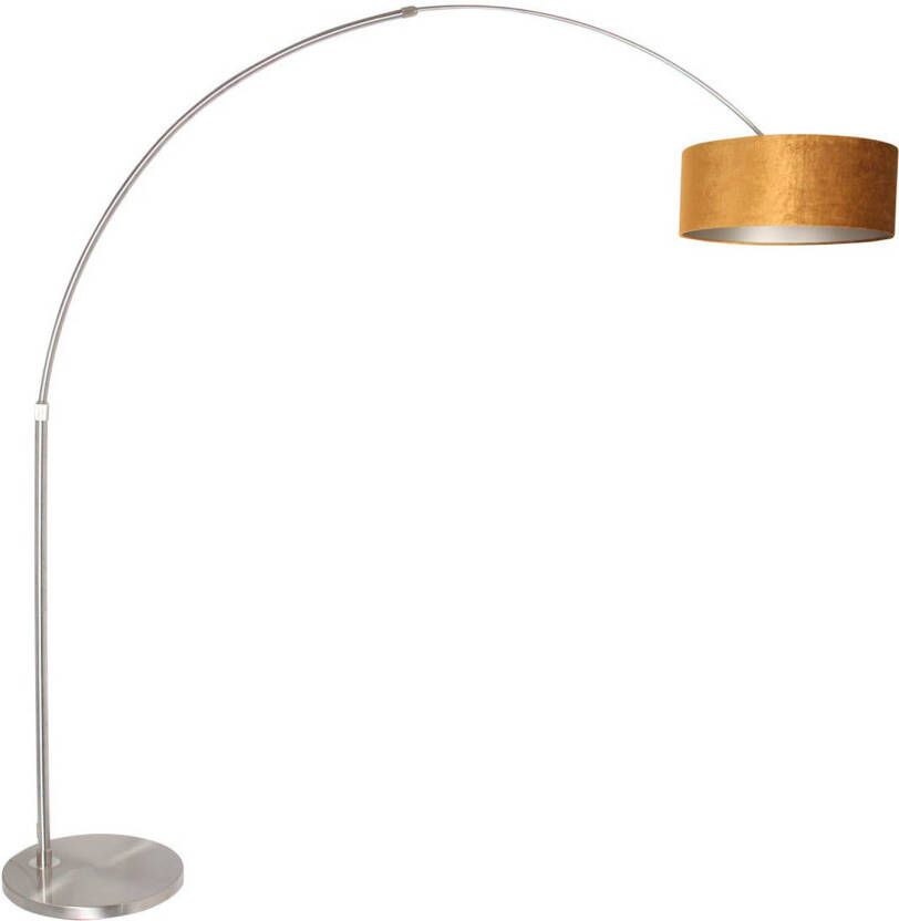 Steinhauer Vloerlamp Sparkled light 8126 staal kap gouden velours