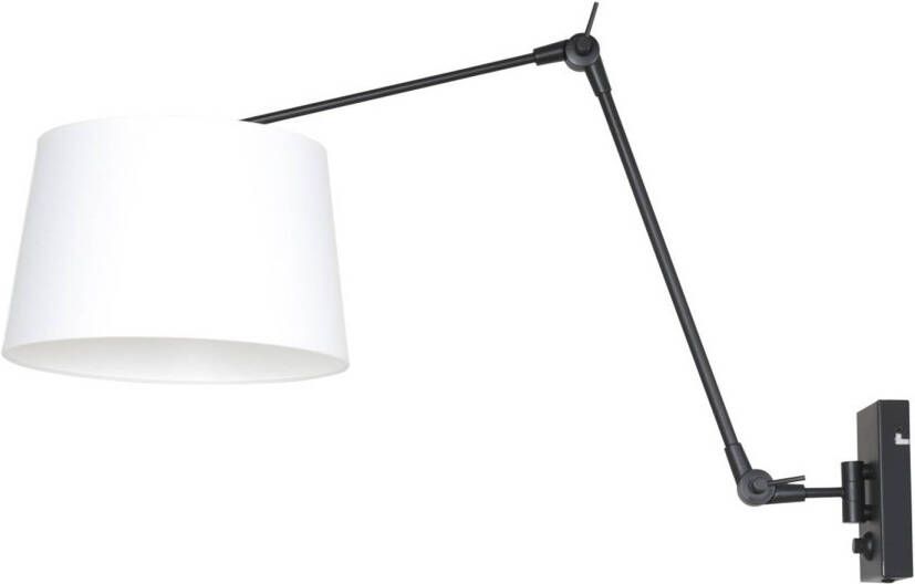 Steinhauer Prestige Chic wandlamp kap ⌀30 cm taps tot 105 cm diep dimmer op het product E27 zwart en wit