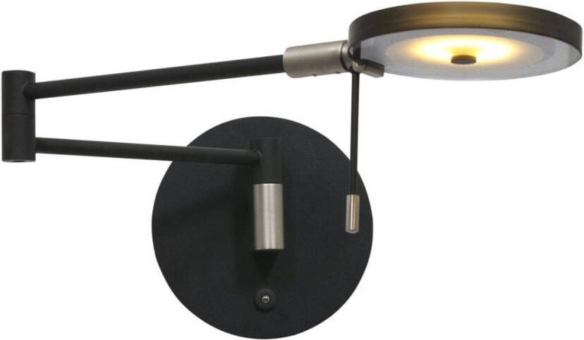 Steinhauer Verstelbare Wandlamp Turound zwart met smoke glas