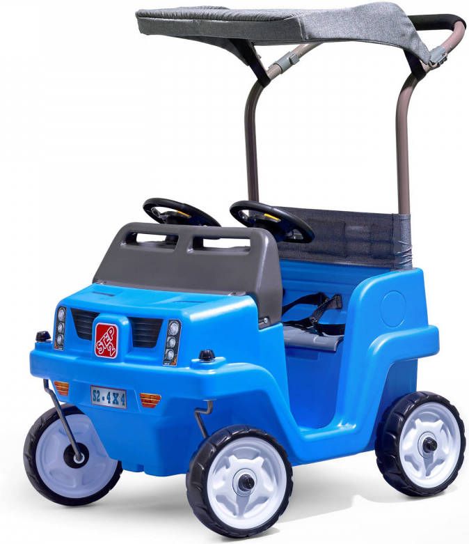 Step2 looppauto Side By Side Push Around SUV in Blauw Duwauto voor 2
