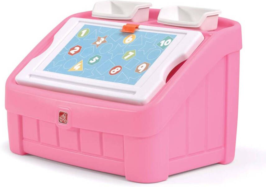 Step2 2-in-1 Speelgoedbox met Tekenbord in Roze Opbergdoos Speelgoedkist
