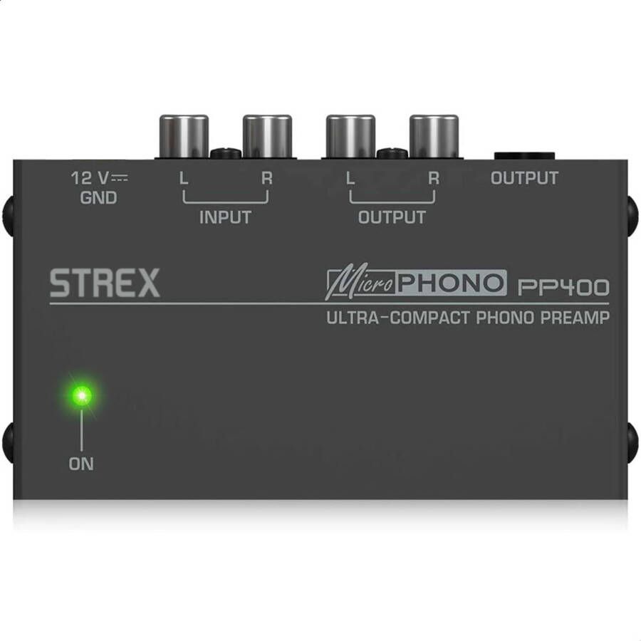 Strex Compacte Phono Voorversterker met RIAA correctie Uitermate Geschikt voor Platenspeler Tulp In Uitgang