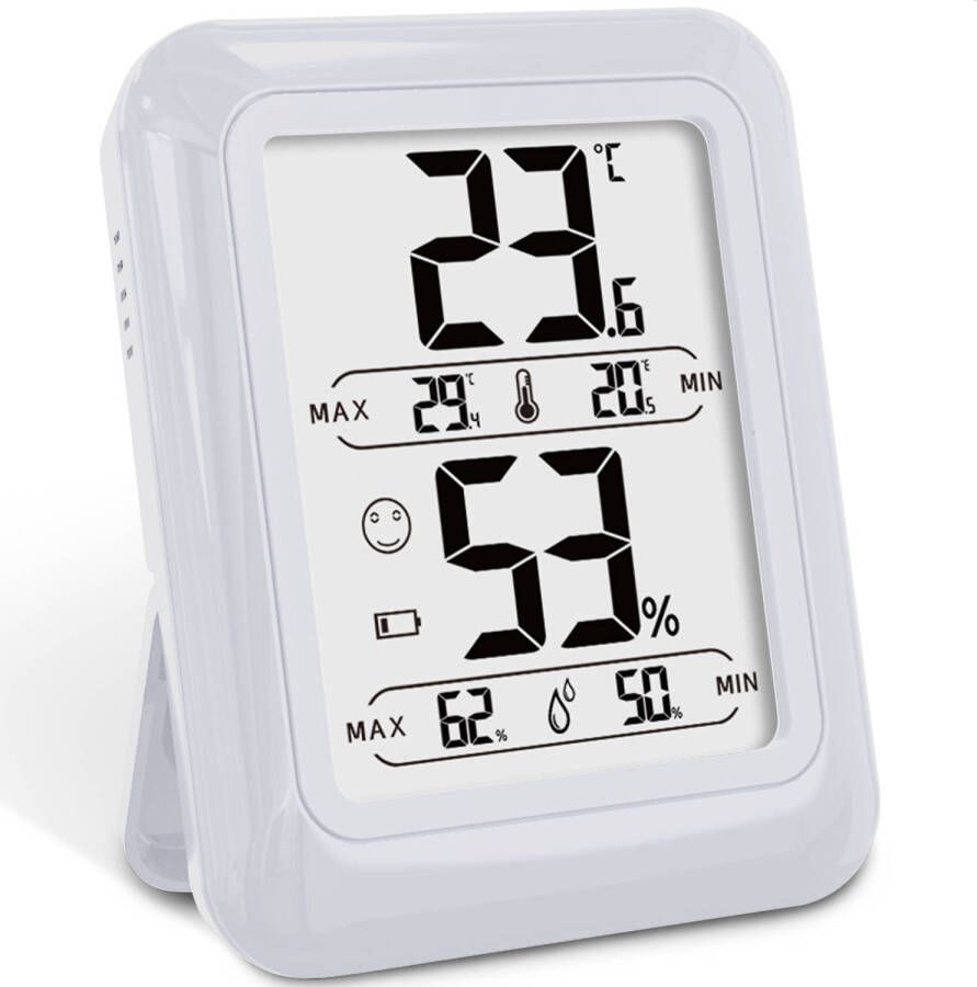 Strex Digitale Thermo Hygrometer Wit Digitale Thermo Meter Binnen Hygro Meter Binnen Weerstation Met Luchtvochtigheidsmeter Inclusief Batterij