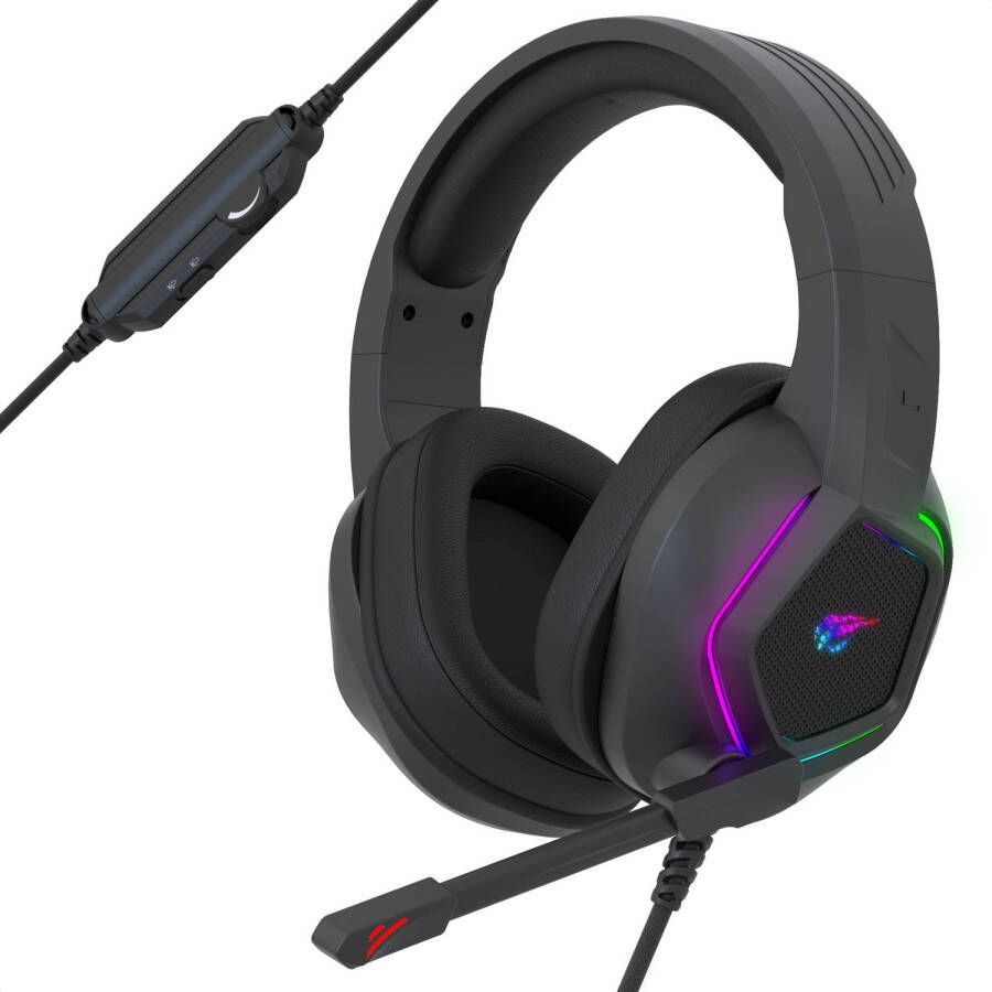 Strex Gaming Headset met Microfoon & RGB Verlichting 7.1 Surround Sound PC PS4 PS5 XBOX Switch