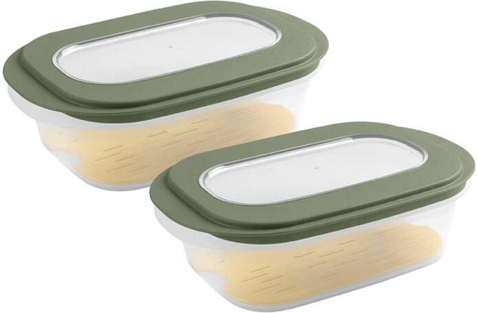 Sunware Sigma home kaasdoos met tray groen Set van 2