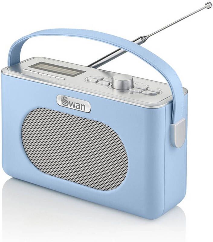 Swan Draagbare Retro Radio DAB+ Bluetooth Blauw