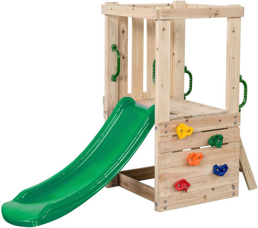 Swing King Mari Small Speeltoestel met Glijbaan Hout Naturel Groen