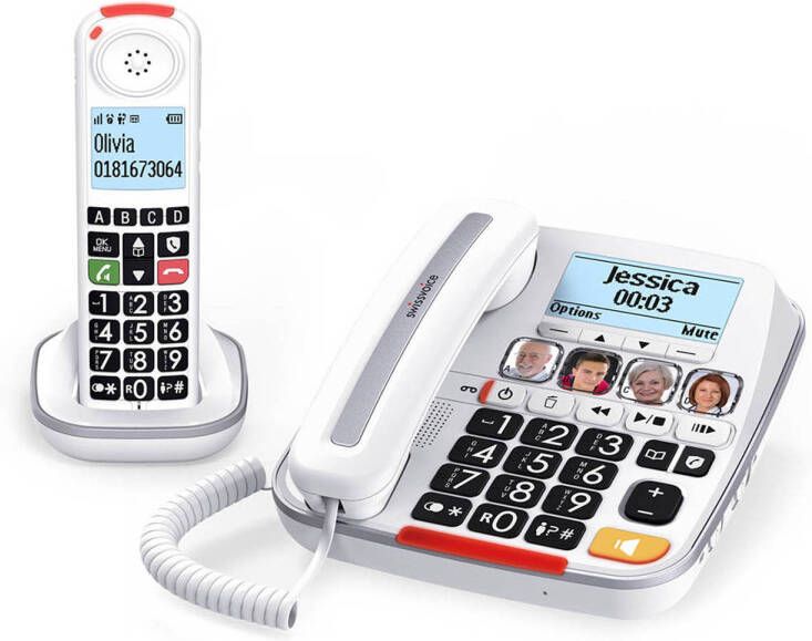 Swissvoice Xtra3355 Combo vaste huistelefoon en draadloze dect telefoon grote toetsen foto toetsen luid belsignaal