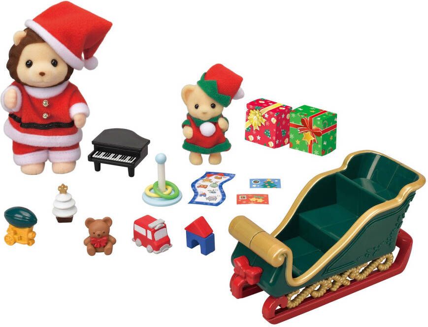 Sylvanian Families kerstset 5568 met slee en 2 speelfiguren