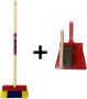 Synx Tools Kinderbezem Geel blauw set 3 delig- Bezems Buitenspeelgoed Speelgoed tuinierspeelgoed Schepjes Kinderen Totale lengte 76cm - Thumbnail 2