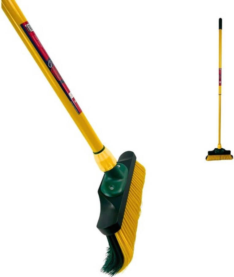 Synx Tools Klauwbezem 28cm Bezems bezemhouder bezem buiten straatbezem krallenbezem Telescopische steel 70 140cm