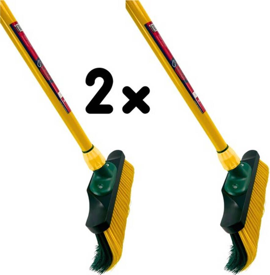 Synx Tools Set van 2 stuks Klauwbezem 28cm Telescopische steel 70 140cm