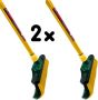 Synx Tools Set van 2 stuks Klauwbezem 28cm Bezems bezemhouder bezem buiten straatbezem krallenbezem Telescopische steel 70 140cm - Thumbnail 2