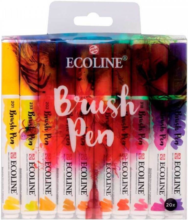Talens markeerstiften Ecoline Brush Pen kleurenassorti 20 stuks