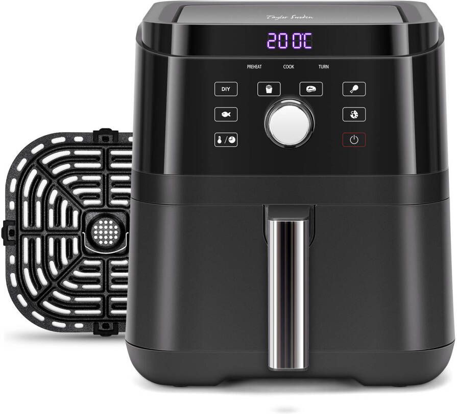 Taylor Swoden Airfryer XXL Groot 6L Heteluchtfriteuse 40 tot 200°C 1700W Zwart Air 30LB2