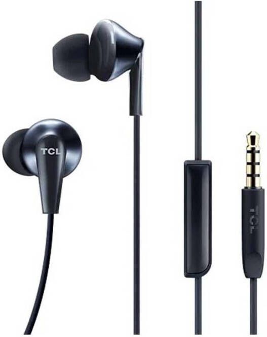 TCL earphones dual drivers Hi-Res dynamic coil + piezo driver with pouch blue