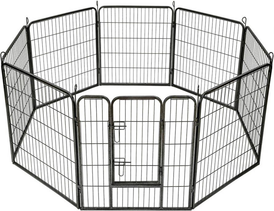 Tectake 8-hoekige puppyren hondenren puppykennel 80 cm hoog Ø 210 cm Voor binnen en buiten