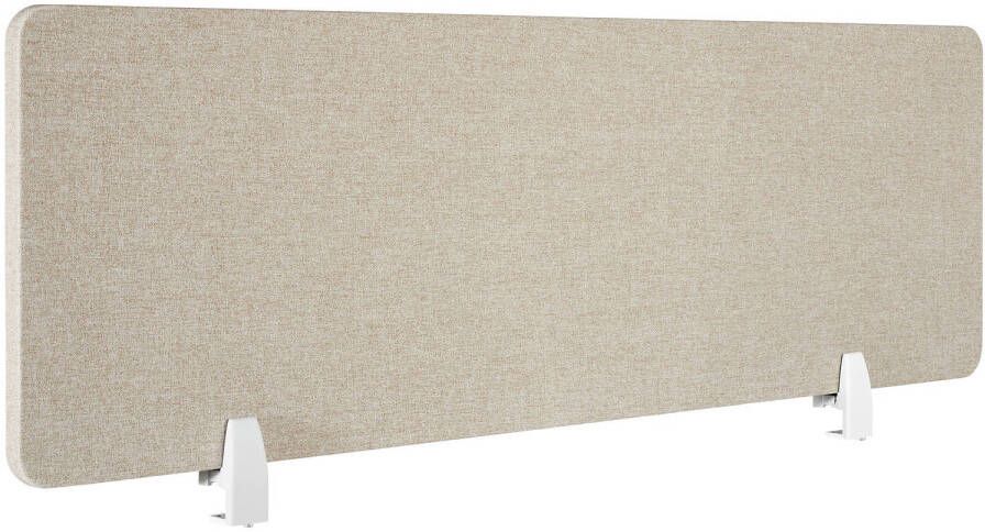 Tectake Bureauscherm scheidingswand Noisy -130 x 40 cm beige Met geluidsabsorberende PET-kern