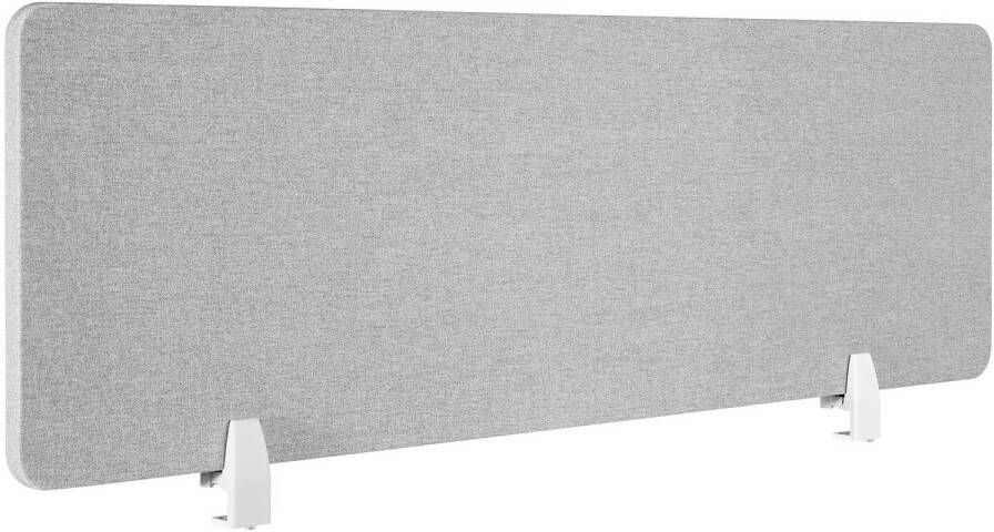 Tectake Bureauscherm scheidingswand Noisy -160 x 40 cm grijs Met geluidsabsorberende PET-kern