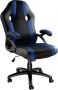 Tectake Bureaustoel Goodman burostoel racestoel gamingstoel zwart blauw 403491 - Thumbnail 1