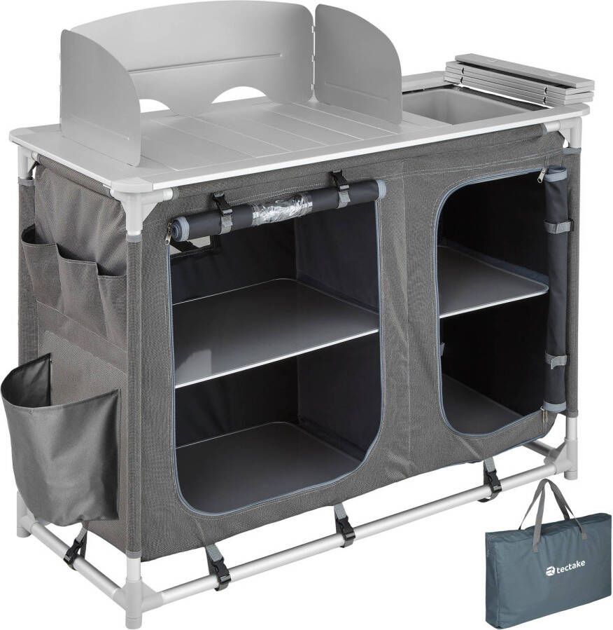 TECTAKE Campingkeuken 116x52x107cm Grijs