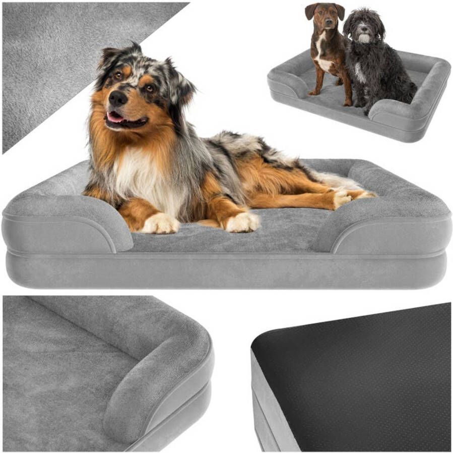 Tectake hondenbed kussen voor grote en middelgrote honden wasbaar hondenmand met traagschuim XL (112x 81x 18cm)