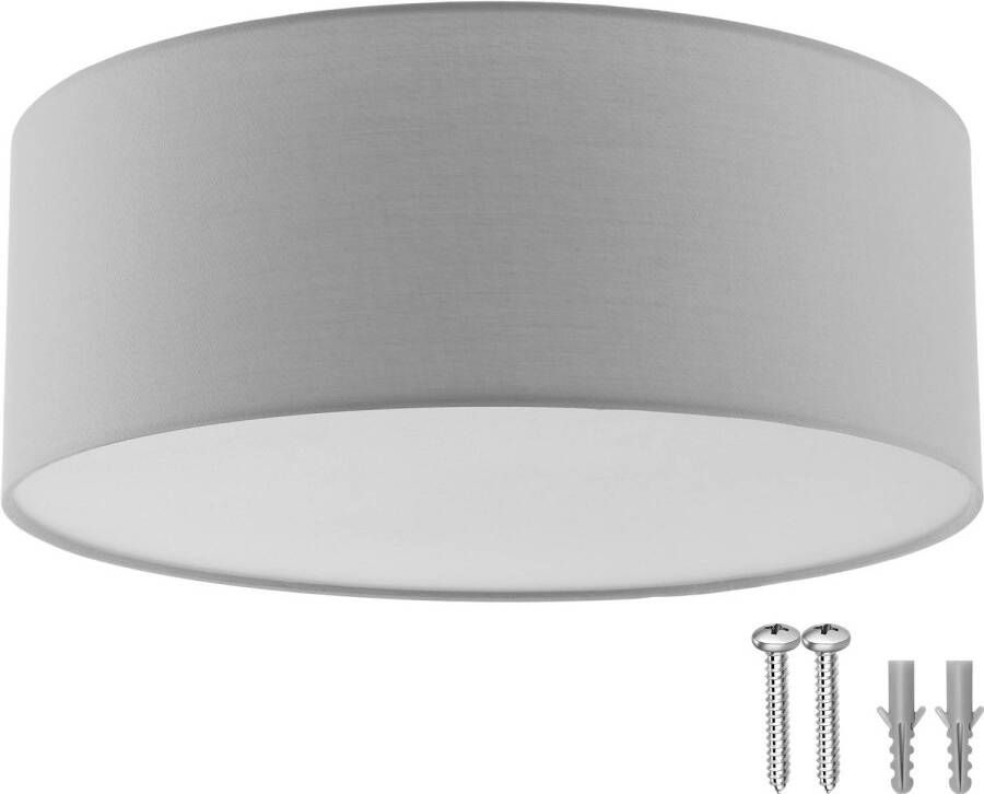 Tectake plafondlamp linnenlook Ø 40cm lamp voor woonkamer slaapkamer hal kinderkamer