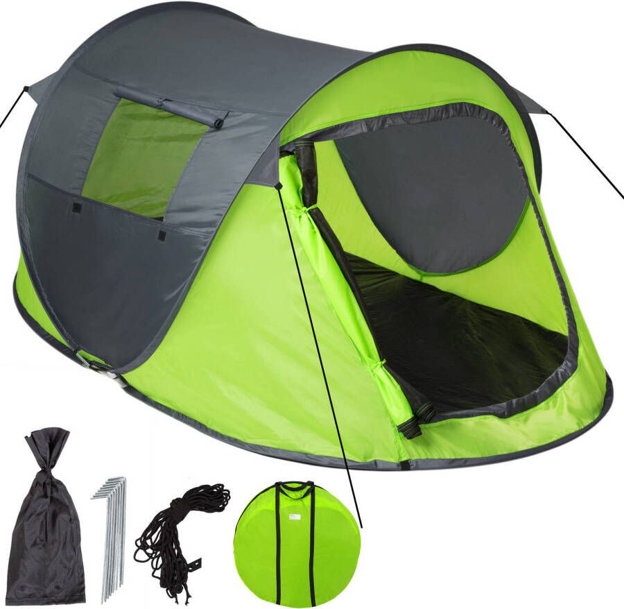 Tectake Pop-up Tent Waterdicht Groen Grijs 401675