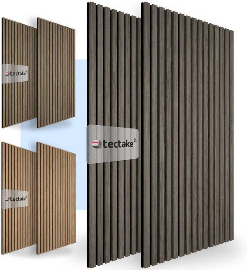 Tectake Set van 2 akoestische panelen Sonic Wall ebbenhout ca. 120x60x2 1cm