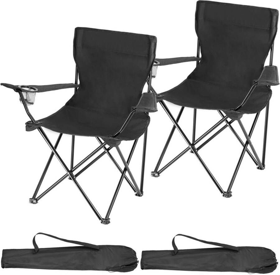 Tectake Set Van 2 Campingstoelen Gil Zwart 403875