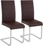 Tectake set van 2 eetkamerstoelen Bettina bruin 402552 - Thumbnail 1