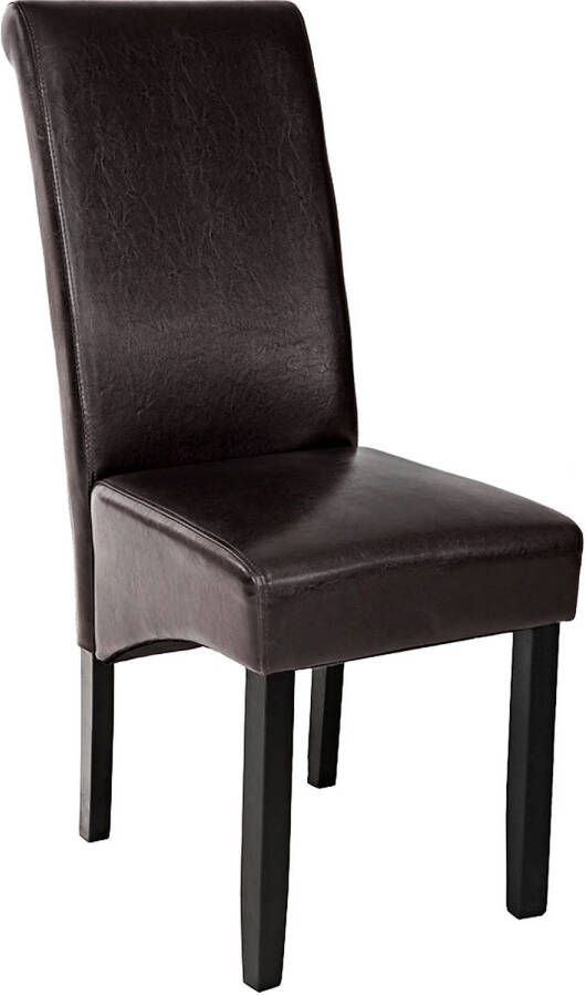 Tectake eetkamerstoel stoel ergonomisch bruin 400555