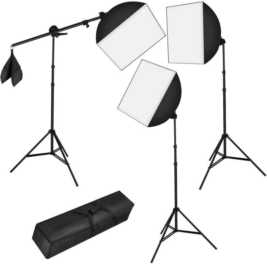 Tectake Studiolampen set 3x fotolamp fotografie softbox 400894