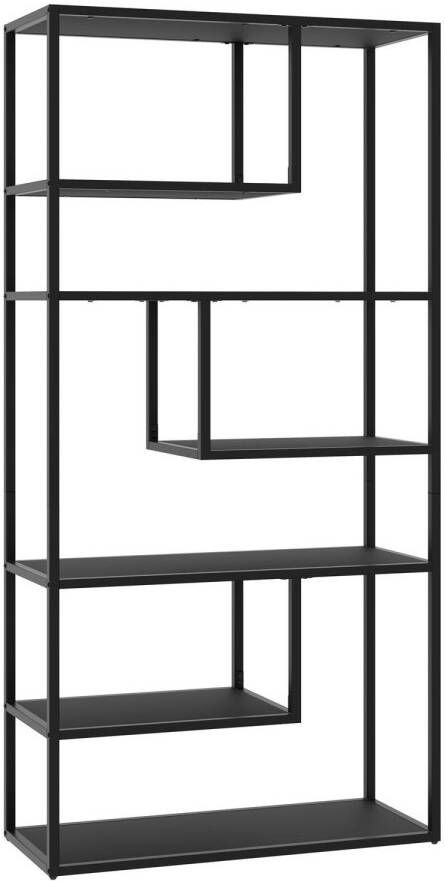 Tectake Wandkast Venda Industrieel Design 6 Vakken Stalen Frame Kantelbeveiliging 85x35x188 cm Voor Woonkamer