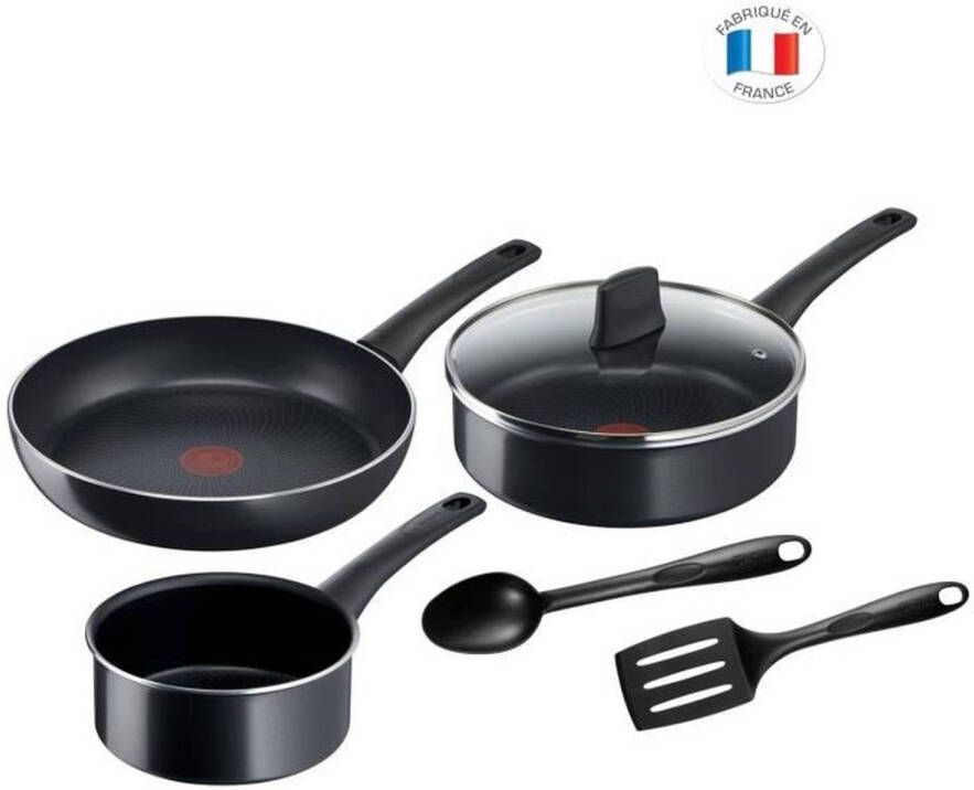 Tefal C2789602 6 -stuk keukenbatterij steelpan fornuis sautéuse + glazen deksel inductie Niet -stick