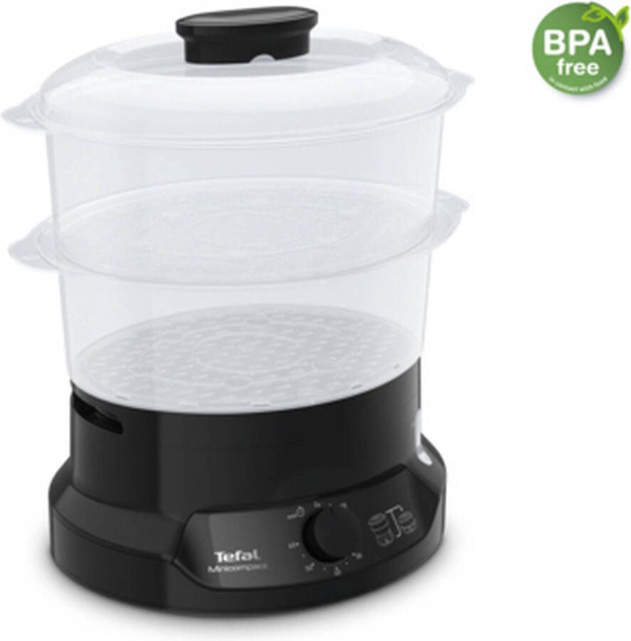 Tefal Minicompact VC139810 2-in-1 Stoomkoker Vrijstaand 800 Watt Zwart