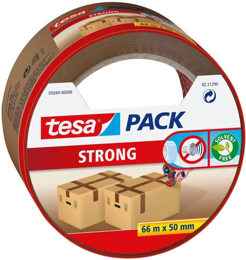 Tesa 1x bruine verpakkingstape 66 mtr x 50 mm Tape (klussen)