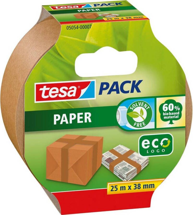 Tesa 1x bruine verpakkingstape milieuvriendelijk 25 mtr x 38 mm Tape (klussen)